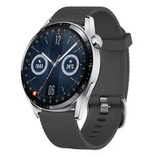 Per Huawei Watch GT3 42mm 20mm Cinturino in silicone testurizzato con diamanti (grigio scuro)