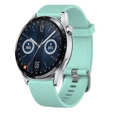 Per Huawei Watch GT3 42mm 20mm Cinturino in silicone testurizzato con diamanti (verde acqua)