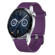 Per Huawei Watch GT3 42mm 20mm Cinturino in silicone testurizzato con diamanti (viola)