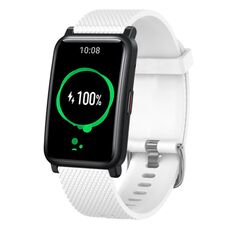 For Honor Watch ES 20mm Cinturino in silicone testurizzato con diamanti (bianco)