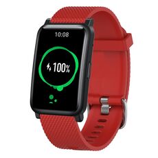 For Honor Watch ES 20mm Cinturino in silicone testurizzato con diamanti (rosso)