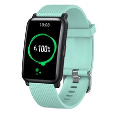 For Honor Watch ES 20mm Cinturino in silicone testurizzato con diamanti (verde acqua)