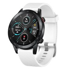 Per Honor MagicWatch2 42mm 20mm Cinturino in silicone testurizzato con diamanti (bianco)