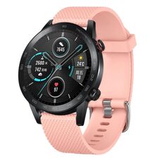 Per Honor MagicWatch2 42mm 20mm Cinturino in silicone testurizzato con diamanti (rosa)