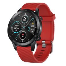Per Honor MagicWatch2 42mm 20mm Cinturino in silicone testurizzato con diamanti (rosso)