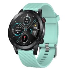Per Honor MagicWatch2 42mm 20mm Cinturino in silicone testurizzato con diamanti (verde acqua)