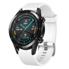 Per Huawei Watch GT2 42mm 20mm Cinturino in silicone testurizzato con diamanti (bianco)