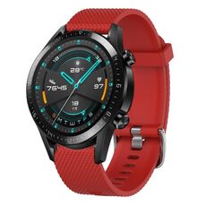 Per Huawei Watch GT2 42mm 20mm Cinturino in silicone testurizzato con diamanti (rosso)