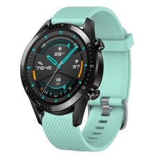 Per Huawei Watch GT2 42mm 20mm Cinturino in silicone testurizzato con diamanti (verde acqua)