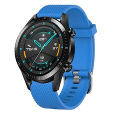 Per Huawei Watch GT2 42mm 20mm Cinturino in silicone testurizzato con diamanti (azzurro cielo)