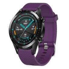 Per Huawei Watch GT2 42mm 20mm Cinturino in silicone testurizzato con diamanti (viola)