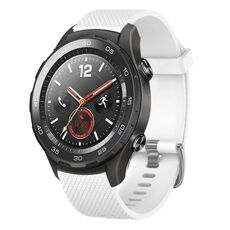 Per Huawei Watch 2 Cinturino per orologio in silicone testurizzato con diamanti da 20 mm (bianco)