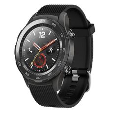 Per Huawei Watch 2 Cinturino per orologio in silicone testurizzato con diamanti da 20 mm (nero)