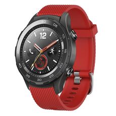 Per Huawei Watch 2 Cinturino in silicone testurizzato con diamanti da 20 mm (rosso)