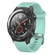 Per Huawei Watch 2 Cinturino per orologio in silicone testurizzato con diamanti da 20 mm (verde acqua)
