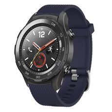Per Huawei Watch 2 Cinturino per orologio in silicone testurizzato con diamanti da 20 mm (blu notte)