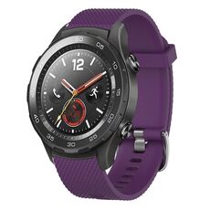 Per Huawei Watch 2 Cinturino per orologio in silicone testurizzato con diamanti da 20 mm (viola)
