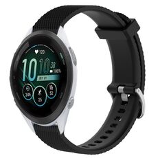 Per Garmin Forerunner 265S 18mm cinturino in silicone testurizzato con diamanti (nero)