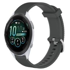 Per Garmin Forerunner 265S 18 mm cinturino in silicone testurizzato con diamanti (grigio scuro)