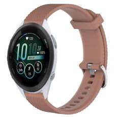 Per Garmin Forerunner 265S 18mm cinturino in silicone testurizzato con diamanti (marrone)