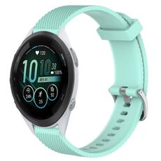 Per Garmin Forerunner 265S Music 18mm cinturino in silicone strutturato con diamanti (verde acqua)