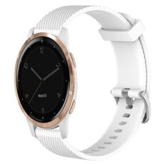 Per Garmin Active S 18mm cinturino in silicone testurizzato con diamanti (bianco)