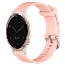 Per Garmin Active S 18mm cinturino in silicone testurizzato con diamanti (rosa)