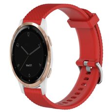 Per Garmin Active S 18mm cinturino in silicone testurizzato con diamanti (rosso)