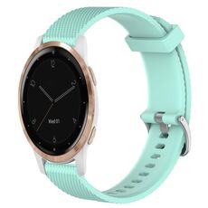 Per Garmin Active S 18mm cinturino in silicone testurizzato con diamanti (verde acqua)