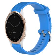 Per Garmin Active S 18mm cinturino in silicone testurizzato con diamanti (blu cielo)