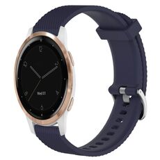 Per Garmin Active S 18mm cinturino in silicone testurizzato con diamanti (blu notte)