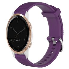 Per Garmin Active S 18mm cinturino in silicone testurizzato con diamanti (viola)