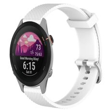 Per Garmin Forerunner 255S 18mm cinturino in silicone testurizzato con diamanti (bianco)