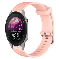 Per cinturino per orologio Garmin Forerunner 255S 18 mm in silicone testurizzato con diamanti (rosa)