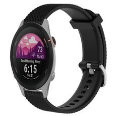 Per Garmin Forerunner 255S 18mm cinturino in silicone testurizzato con diamanti (nero)