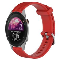 Per cinturino per orologio Garmin Forerunner 255S 18 mm in silicone testurizzato con diamanti (rosso)