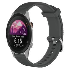 Per Garmin Forerunner 255S 18 mm cinturino in silicone testurizzato con diamanti (grigio scuro)