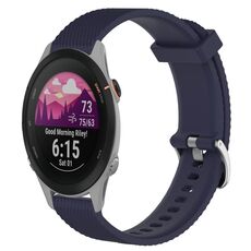 Per cinturino per orologio Garmin Forerunner 255S 18 mm in silicone testurizzato con diamanti (blu notte)