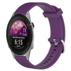 Per cinturino per orologio Garmin Forerunner 255S 18 mm in silicone testurizzato con diamanti (viola)