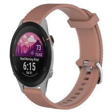 Per cinturino per orologio Garmin Forerunner 255S 18 mm in silicone testurizzato con diamanti (marrone)