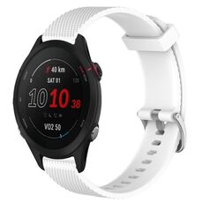 Per Garmin Forerunner 255S Music Cinturino per orologio in silicone testurizzato con diamanti da 18 mm (bianco)