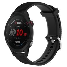 Per Garmin Forerunner 255S Music Cinturino per orologio in silicone testurizzato con diamanti da 18 mm (nero)