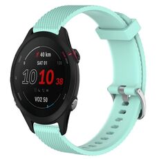 Per cinturino per orologio Garmin Forerunner 255S Music 18 mm in silicone testurizzato con diamanti (verde acqua)