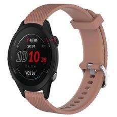 Per Garmin Forerunner 255S Music 18mm cinturino in silicone strutturato con diamanti (marrone)