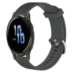 Per Garmin Venu 2S 18mm cinturino in silicone testurizzato con diamanti (grigio scuro)