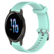 Per Garmin Venu 2S 18mm cinturino in silicone testurizzato con diamanti (verde acqua)