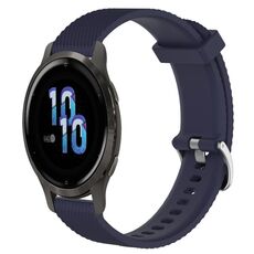 Per Garmin Venu 2S 18mm cinturino in silicone testurizzato con diamanti (blu notte)