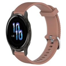 Per Garmin Venu 2S 18mm cinturino in silicone testurizzato con diamanti (marrone)