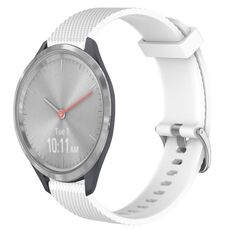 Per Garmin Vivomove 3S 18mm cinturino in silicone testurizzato con diamanti (bianco)