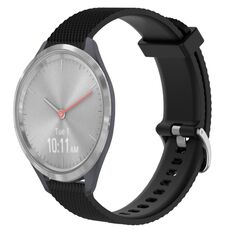 Per Garmin Vivomove 3S 18mm cinturino in silicone strutturato con diamanti (nero)